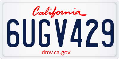 CA license plate 6UGV429