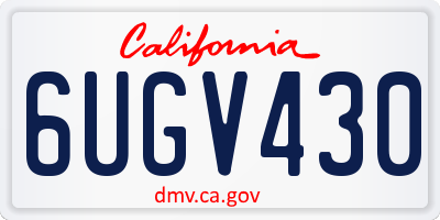 CA license plate 6UGV430