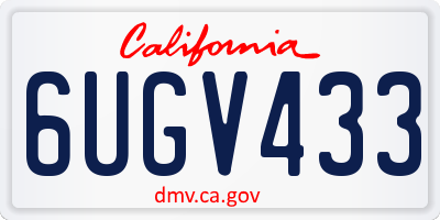CA license plate 6UGV433