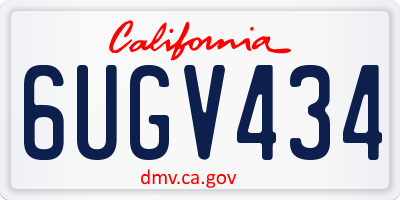 CA license plate 6UGV434