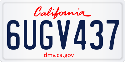 CA license plate 6UGV437
