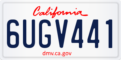 CA license plate 6UGV441