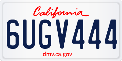 CA license plate 6UGV444