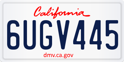 CA license plate 6UGV445
