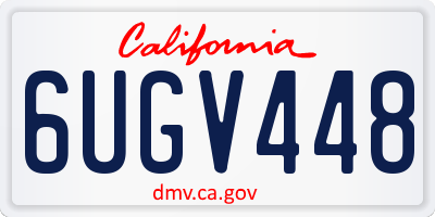 CA license plate 6UGV448