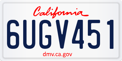 CA license plate 6UGV451