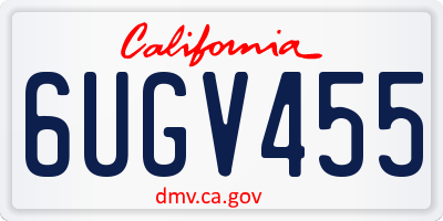 CA license plate 6UGV455
