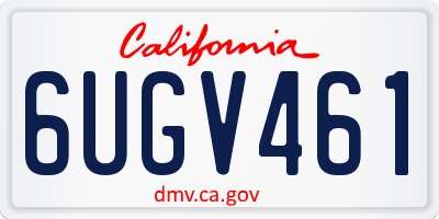CA license plate 6UGV461