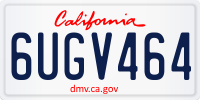 CA license plate 6UGV464