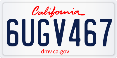 CA license plate 6UGV467