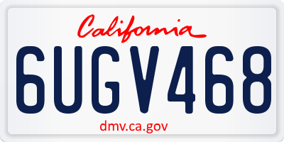 CA license plate 6UGV468