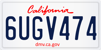 CA license plate 6UGV474