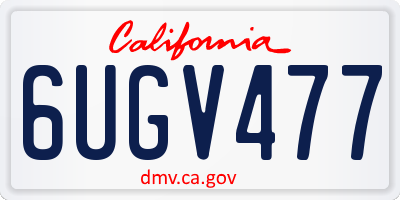 CA license plate 6UGV477