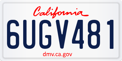 CA license plate 6UGV481