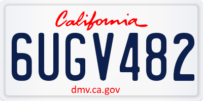 CA license plate 6UGV482