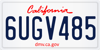 CA license plate 6UGV485
