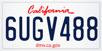 CA license plate 6UGV488