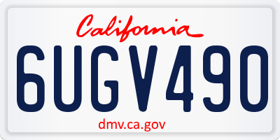 CA license plate 6UGV490