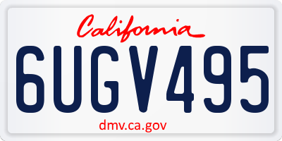 CA license plate 6UGV495