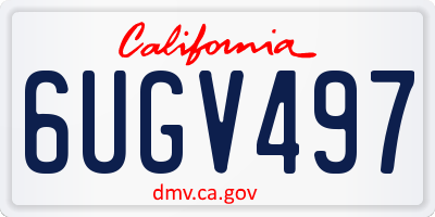 CA license plate 6UGV497