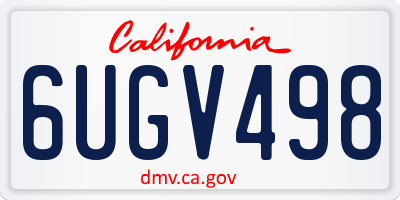 CA license plate 6UGV498