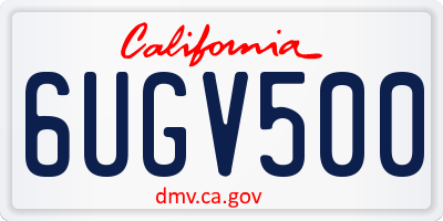 CA license plate 6UGV500