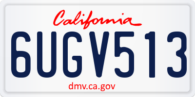 CA license plate 6UGV513