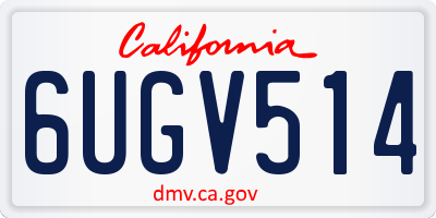 CA license plate 6UGV514