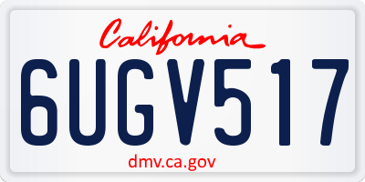 CA license plate 6UGV517