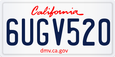 CA license plate 6UGV520