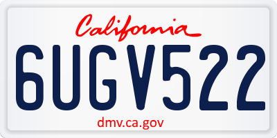 CA license plate 6UGV522