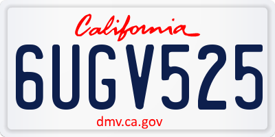 CA license plate 6UGV525