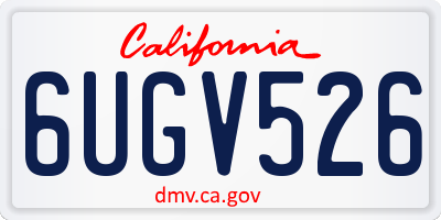 CA license plate 6UGV526