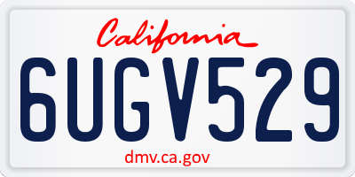 CA license plate 6UGV529