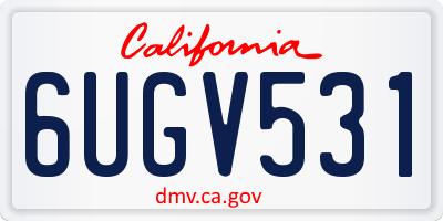 CA license plate 6UGV531