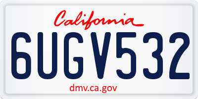 CA license plate 6UGV532