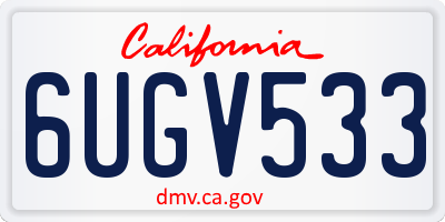CA license plate 6UGV533
