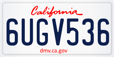 CA license plate 6UGV536