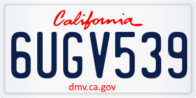 CA license plate 6UGV539