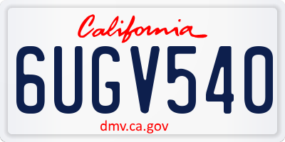 CA license plate 6UGV540
