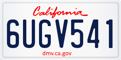 CA license plate 6UGV541