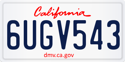 CA license plate 6UGV543