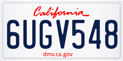 CA license plate 6UGV548