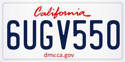 CA license plate 6UGV550
