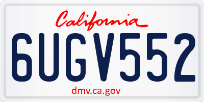 CA license plate 6UGV552