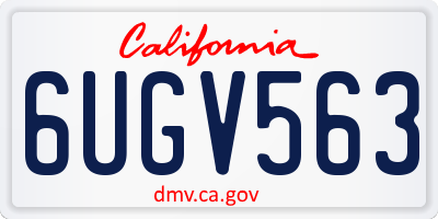 CA license plate 6UGV563