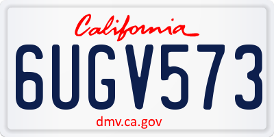 CA license plate 6UGV573