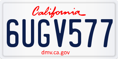 CA license plate 6UGV577