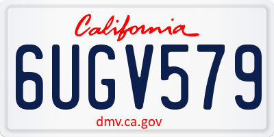 CA license plate 6UGV579