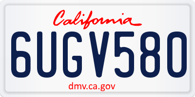 CA license plate 6UGV580